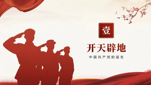 红色党政中国风继承红色精神爱国主义教育PPT模板