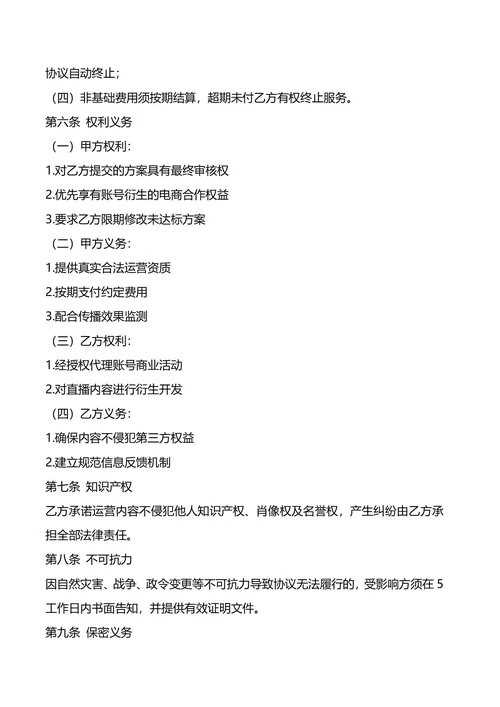 抖音帐号代运营合作协议