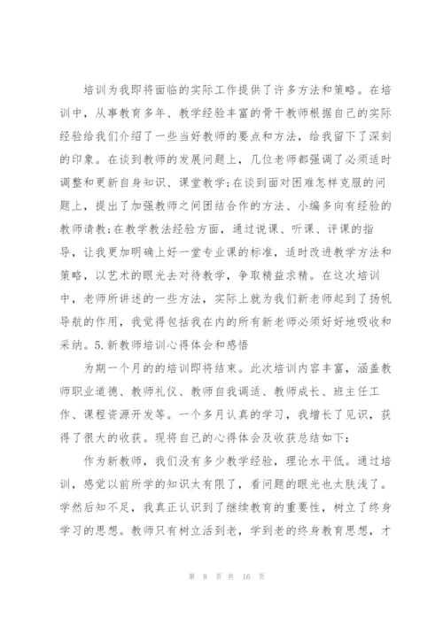 新教师培训心得体会和感悟2000字【10篇】.docx