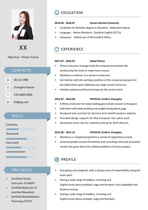 英文简历实用模板