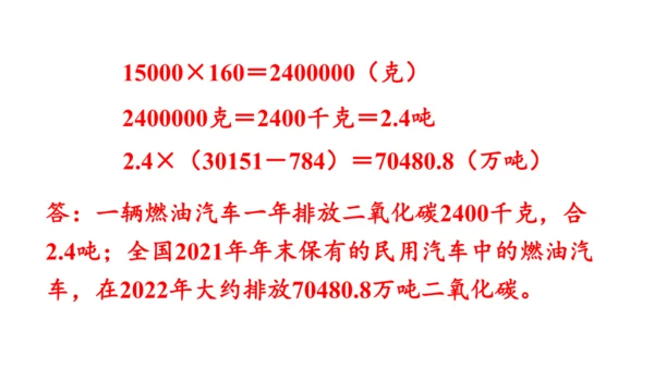 2024（大单元教学）人教版数学六年级下册6.5.1  绿色出行课件（共21张PPT)