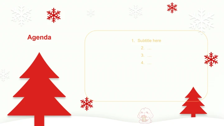 红色简约风眠眠兔圣诞活动策划PPT主题