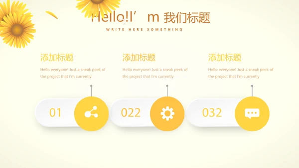 手绘向日葵心理健康教育心得体会动态PPT模板
