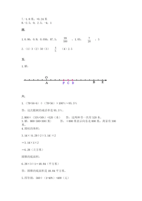 苏教版数学六年级下册试题期末模拟检测卷含答案【培优】.docx