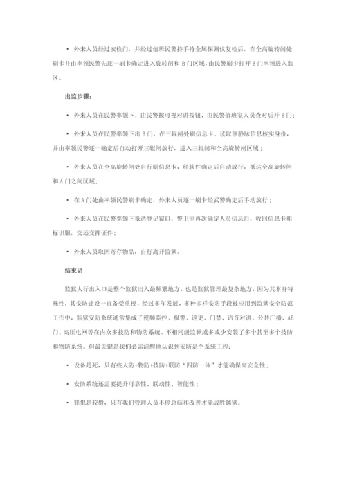 监狱人行出入口综合管理系统解决专业方案.docx