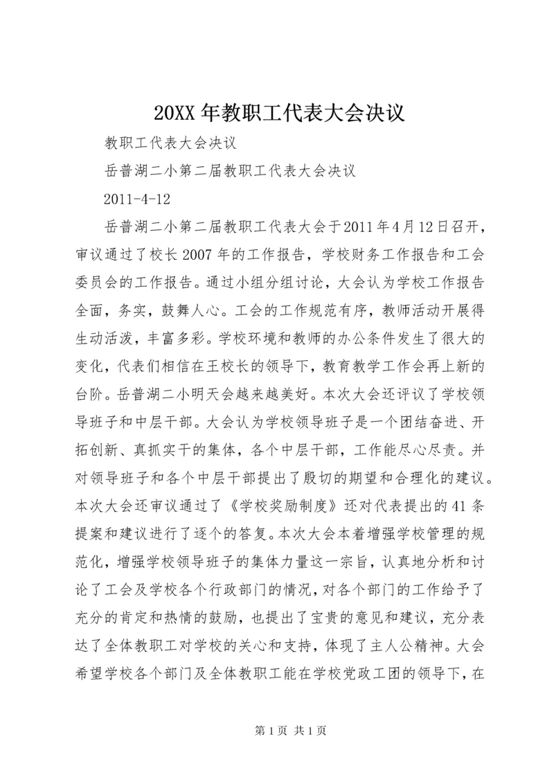 20XX年教职工代表大会决议 (3).docx