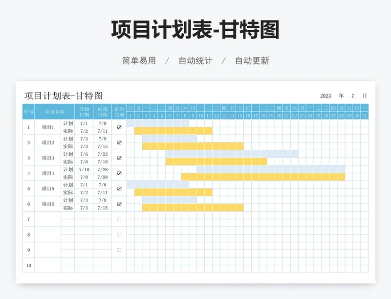 项目计划表-甘特图