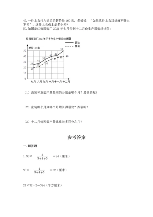 六年级小升初数学应用题50道附答案【巩固】.docx