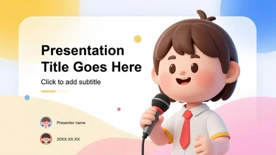 清新可爱3D膨胀风小学生班干部班长竞选主题模板