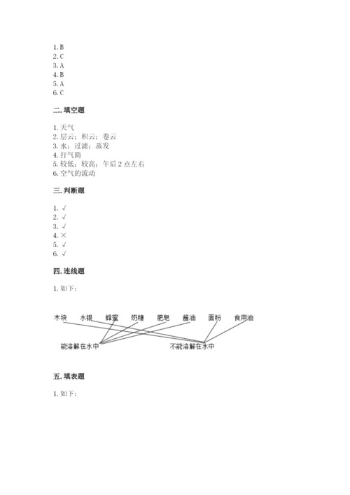 教科版小学三年级上册科学期末测试卷附参考答案【研优卷】.docx