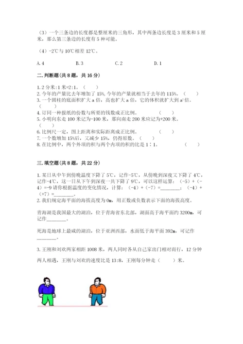 沪教版小学数学六年级下册期末检测试题含答案【夺分金卷】.docx