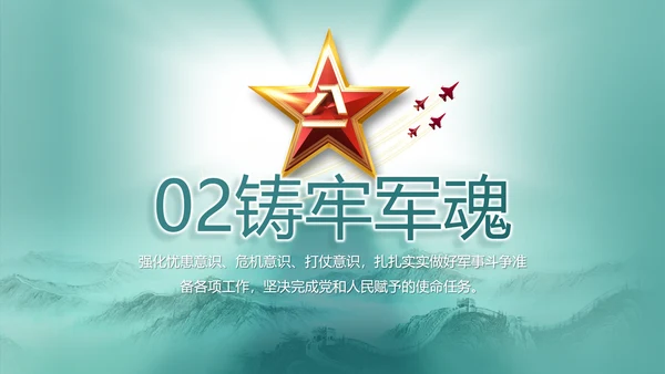 八一建军节部队军事工作总结汇报PPT