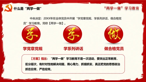 大气精美两学一做学习教育PPT