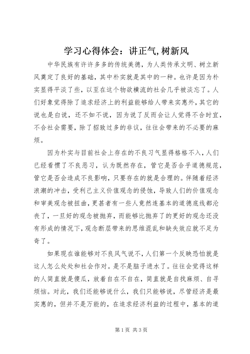 学习心得体会：讲正气,树新风.docx
