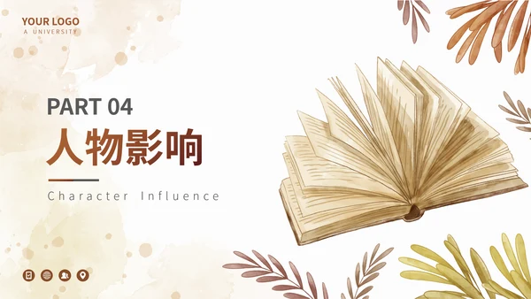 茅盾文学小说作家名人人物介绍PPT模板
