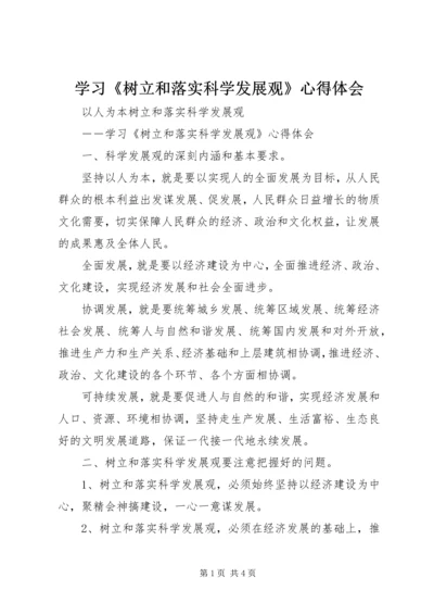 学习《树立和落实科学发展观》心得体会 (2).docx