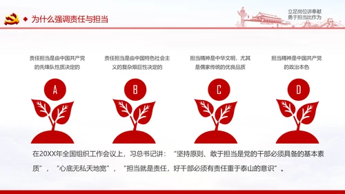 立足岗位讲奉献勇于担当比作为党课PPT