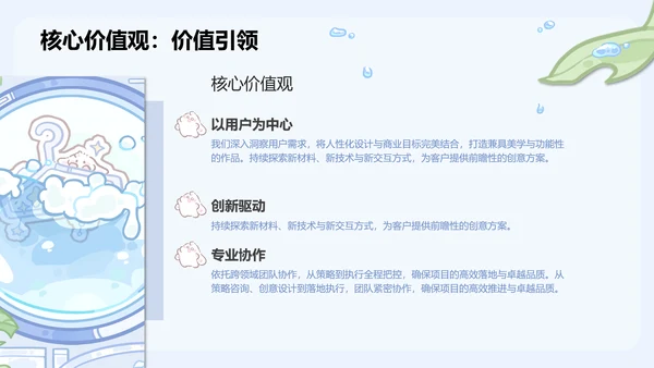 眠眠兔蓝绿卡通风创新创业计划书指南通用模版