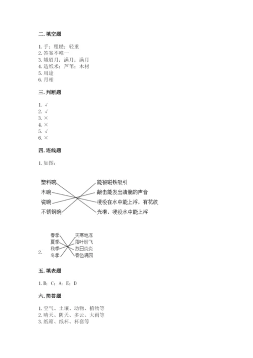 教科版小学二年级上册科学期末测试卷（能力提升）.docx