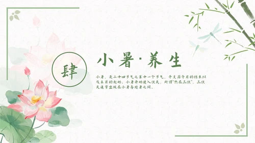 古风二十四节气小暑节气科普活动策划通用PPT模板