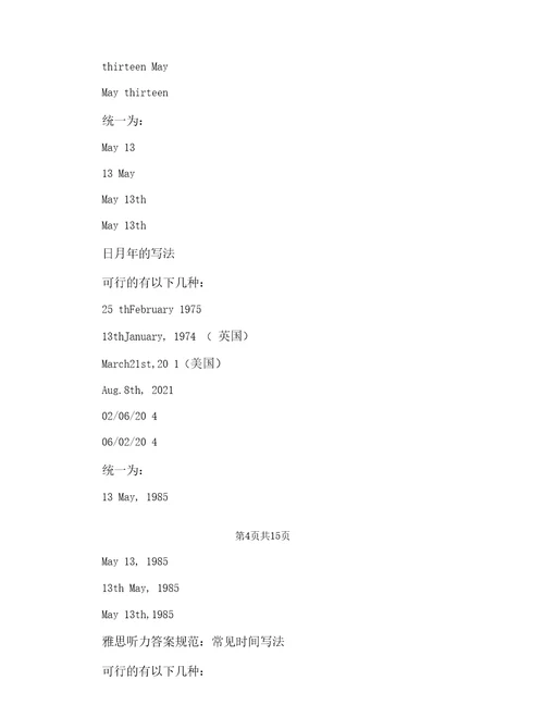 雅思听力答题写法规范及分数对照表