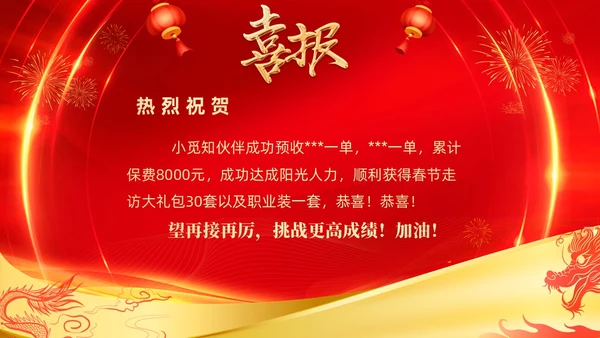 红色喜庆大气企业销售战报喜报捷报贺报PPT