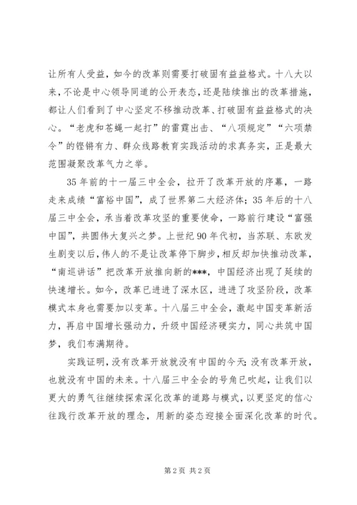 乡镇干部学习十八届三中全会心得体会.docx