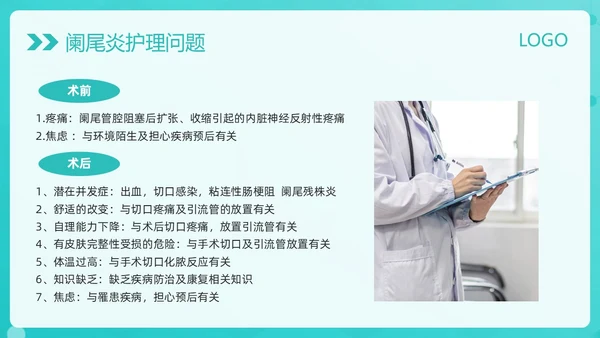 绿色简约阑尾炎护理查房PPT模板宣传PPT动态PPT