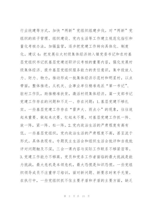 支部书记党建工作存在的问题和不足范文(6篇).docx