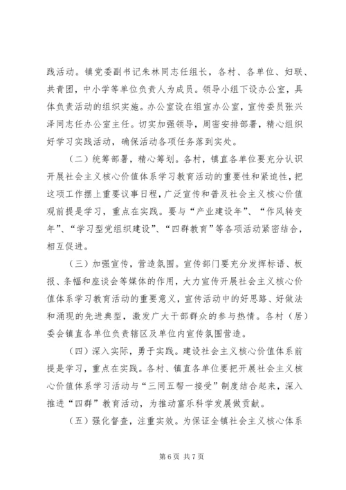 镇XX年社会主义核心价值观宣传和普及活动的实施方案.docx