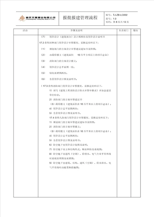 报批报建管理流程纲要