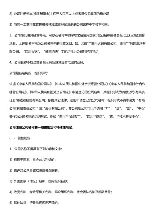 注册公司时公司名称起名申请标准.docx