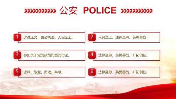 红色党建公安警察派出所年终总结汇报PPT模板