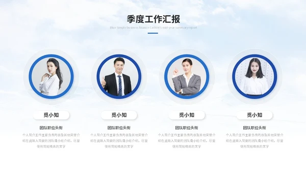简约雪山商务季度工作总结工作汇报述职报告ppt模板
