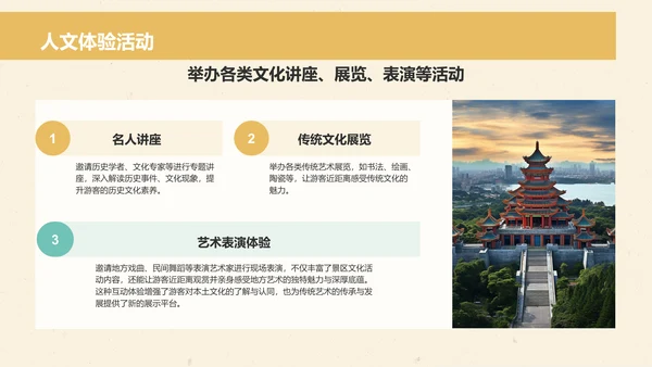 橙色国潮风文化深度游计划：历史与人文结合体验PPT模板