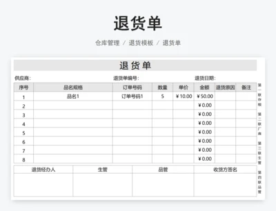 退货单