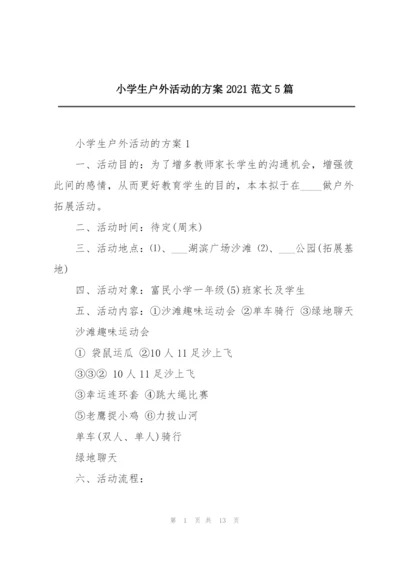 小学生户外活动的方案2021范文5篇.docx