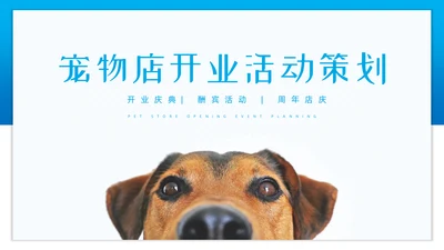 可爱小狗宠物店开业活动策划通用PPT模板