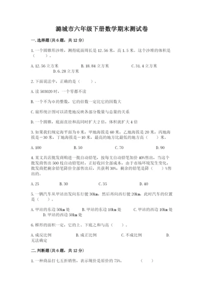 潞城市六年级下册数学期末测试卷及完整答案一套.docx