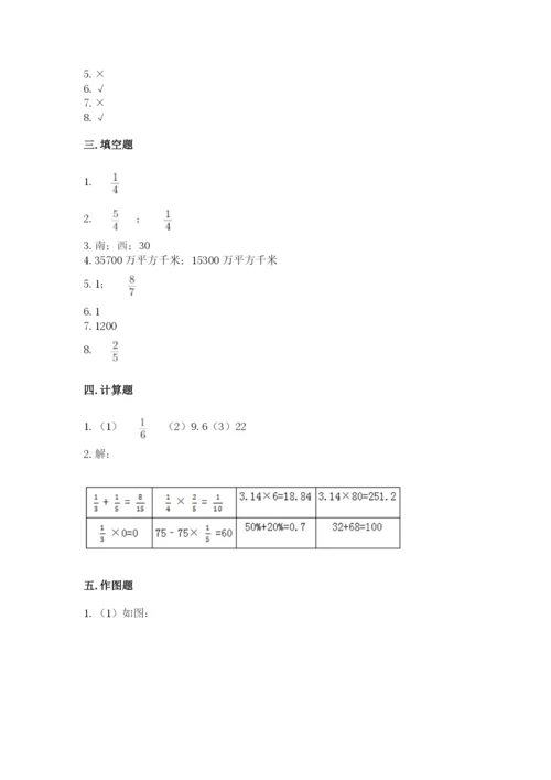 人教版六年级上册数学期中考试试卷带答案（最新）.docx