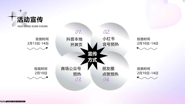 粉紫色色立体风浪漫情人节活动策划PPT模板