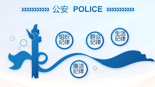 蓝色大气公安警察年终工作方案动态PPT模板