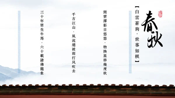 中国风宫城古建筑古城通用PPT模板
