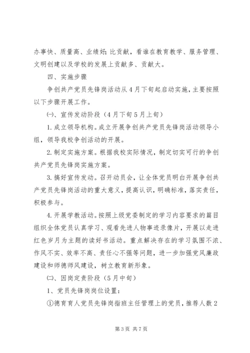 五小“党员先锋岗”活动方案.docx