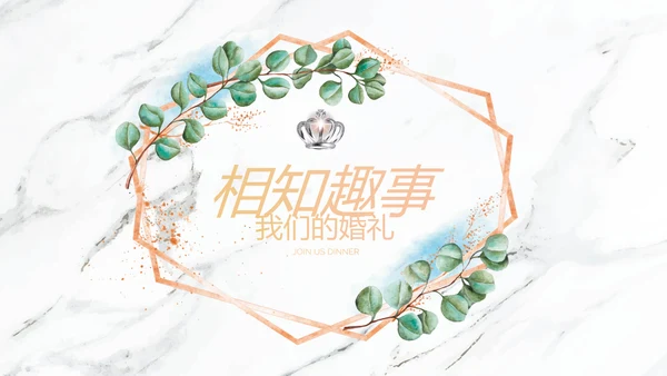 唯美花嫁小清新LED婚礼舞台开场片头相册动态PPT模板