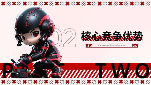 红色3D潮流风产品介绍PPT模板