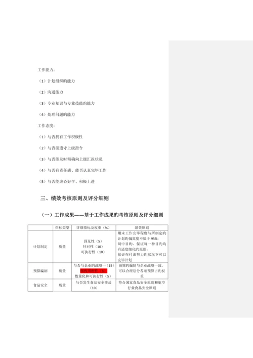 天龙航空食品公司考核方案人力资源.docx