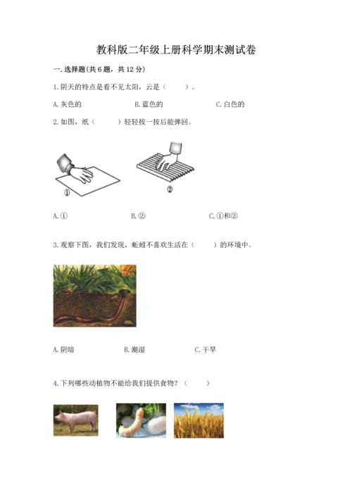 教科版二年级上册科学期末测试卷附完整答案（夺冠系列）.docx