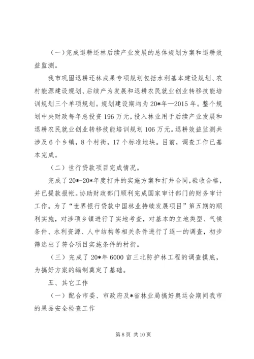 市林业局上半年工作监察总结及计划.docx