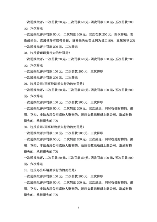 公司规章制度培训考试之《员工违规违纪处罚条例》.docx